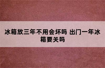 冰箱放三年不用会坏吗 出门一年冰箱要关吗